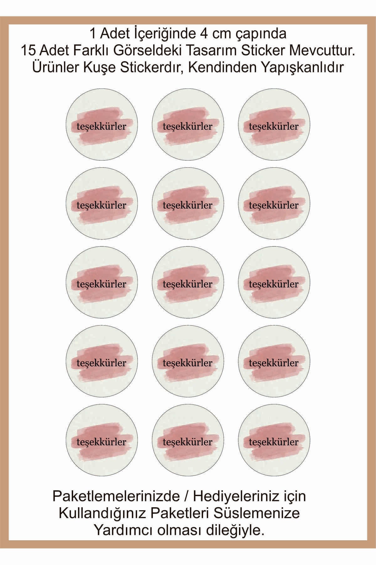 Paketlemeye özel 30 adet sticker, (farklı trend modeller ile mağazamızda kampanyalı olarak satışta)