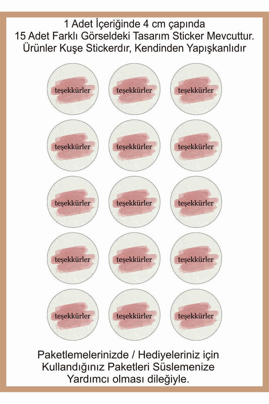 Paketlemeye özel 30 adet sticker, (farklı trend modeller ile mağazamızda kampanyalı olarak satışta)