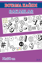 1,5 mt Rakamlar Tema Çocuk Aktivite Dev Boyama Kağıdı