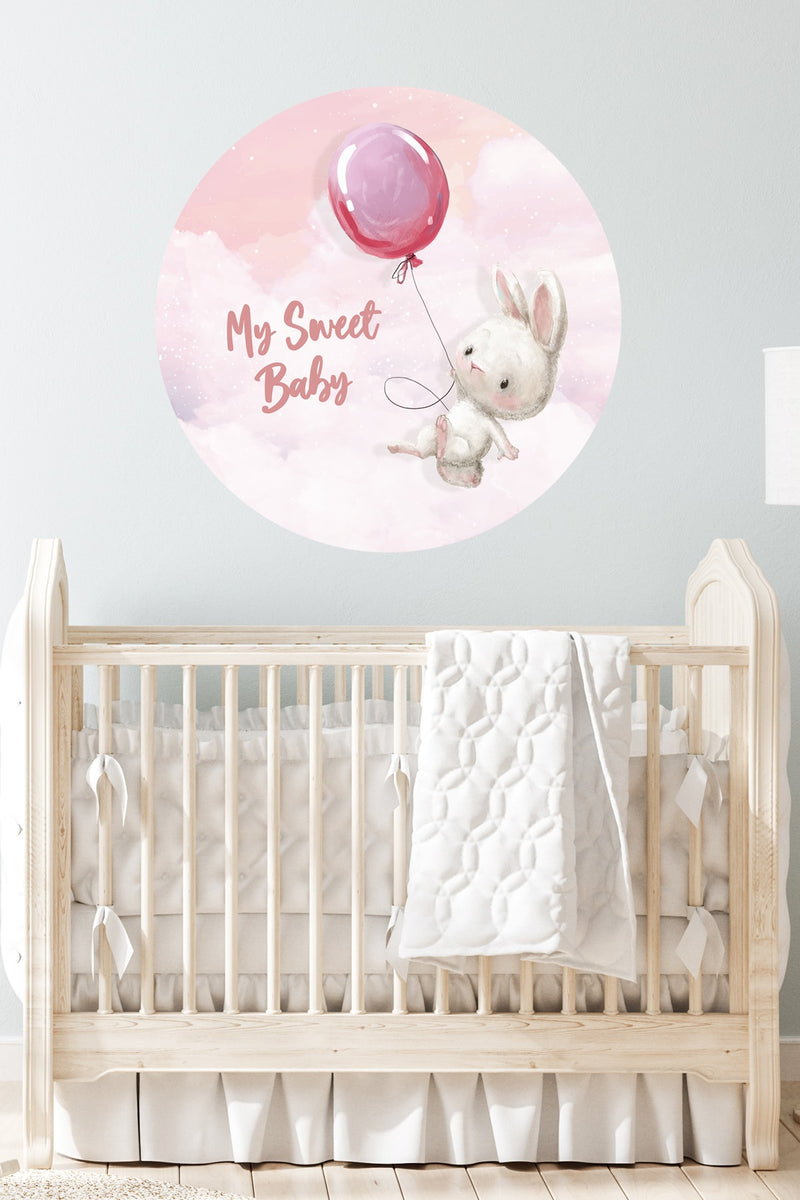 My Sweet Baby Balonlu Tavşan Duvar Sticker