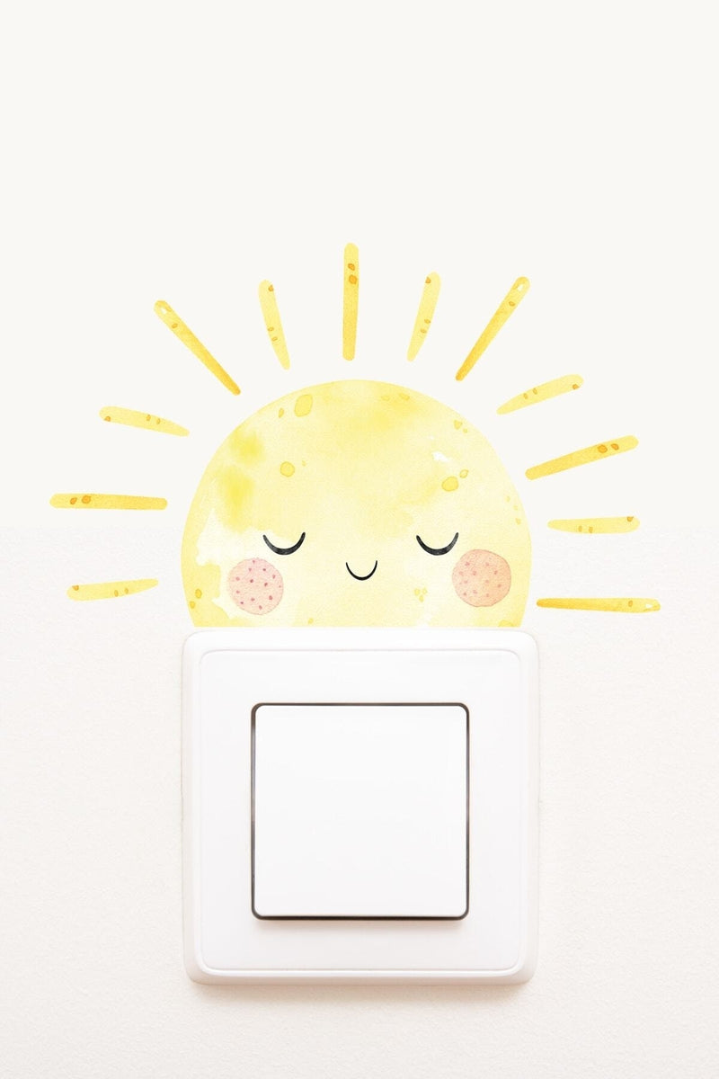 - Priz - Uykucu Güneş Dekoratif Priz Sticker - Sim765