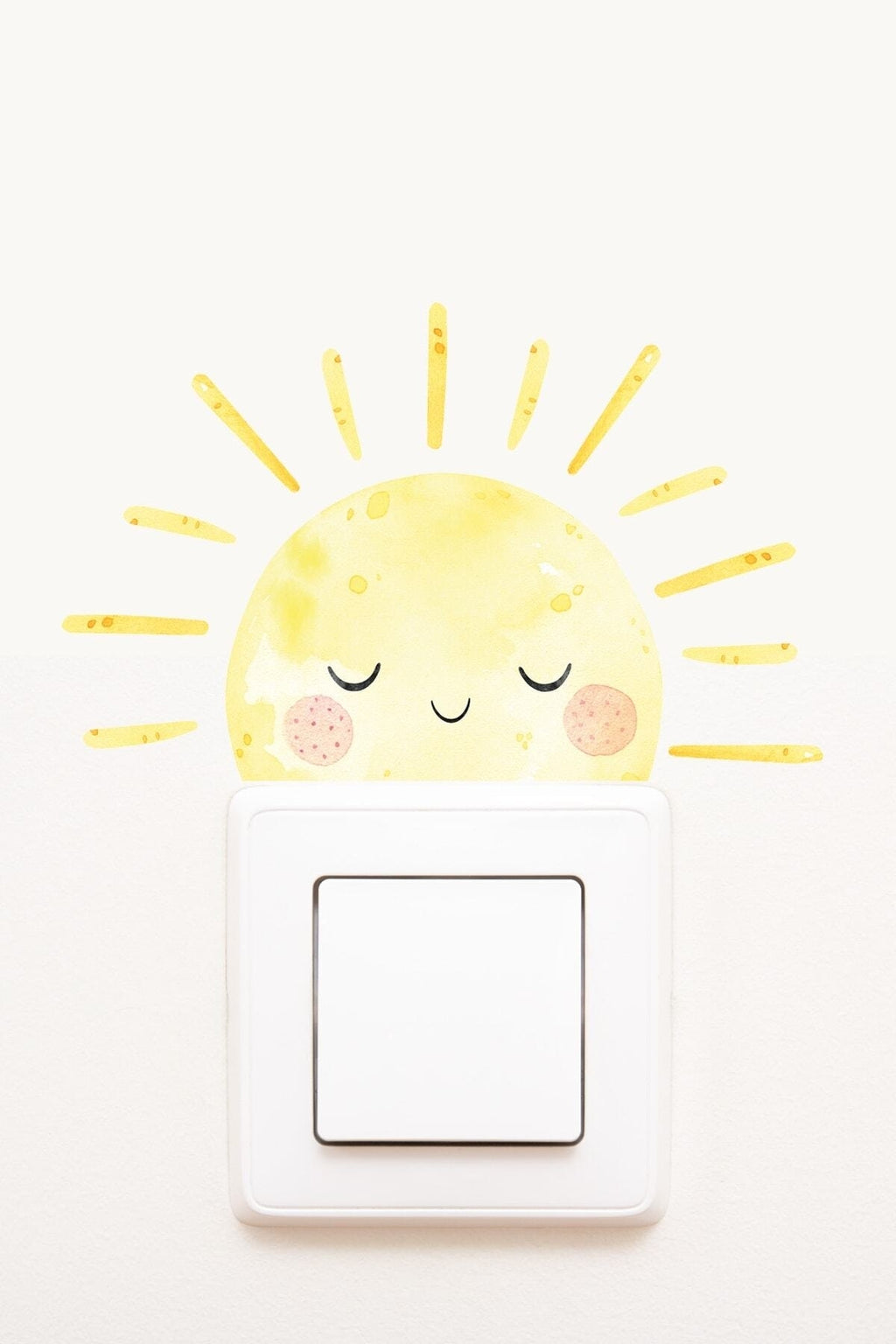 - Priz - Uykucu Güneş Dekoratif Priz Sticker - Sim765