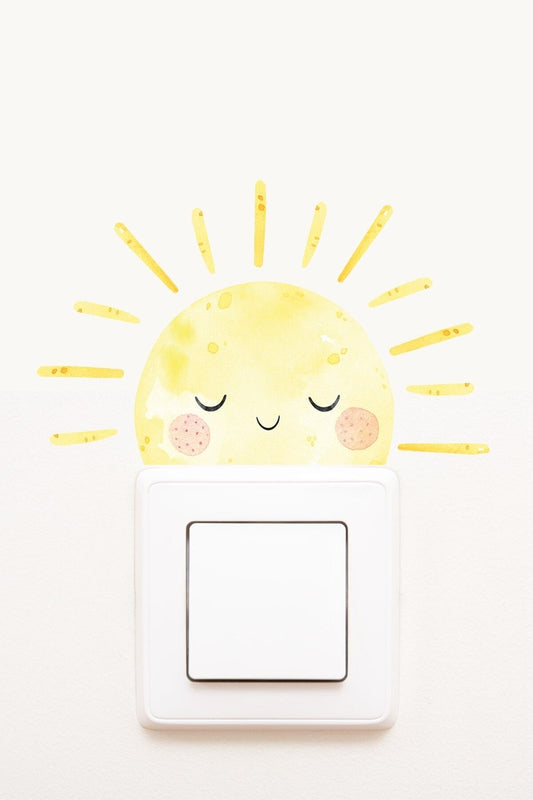 - Priz - Uykucu Güneş Dekoratif Priz Sticker - Sim765