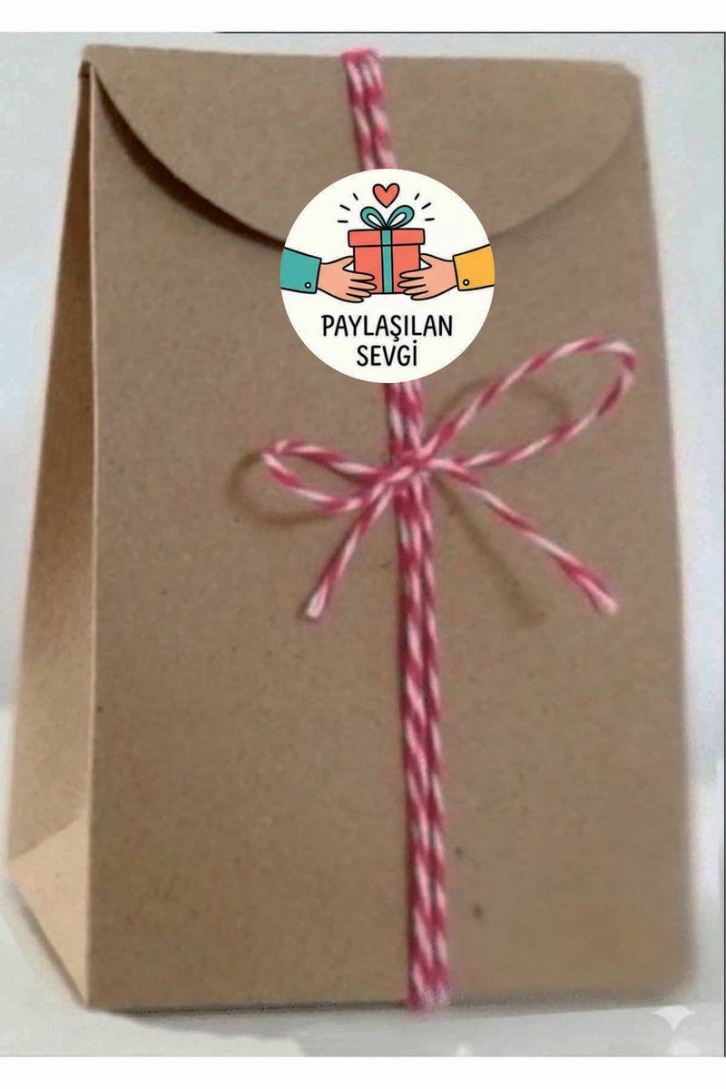 Paketleme Kutularına Özel Tasarım Etiketler 4 cm Çapında 15 Adet Sizin için sevgiyle hazırlandı