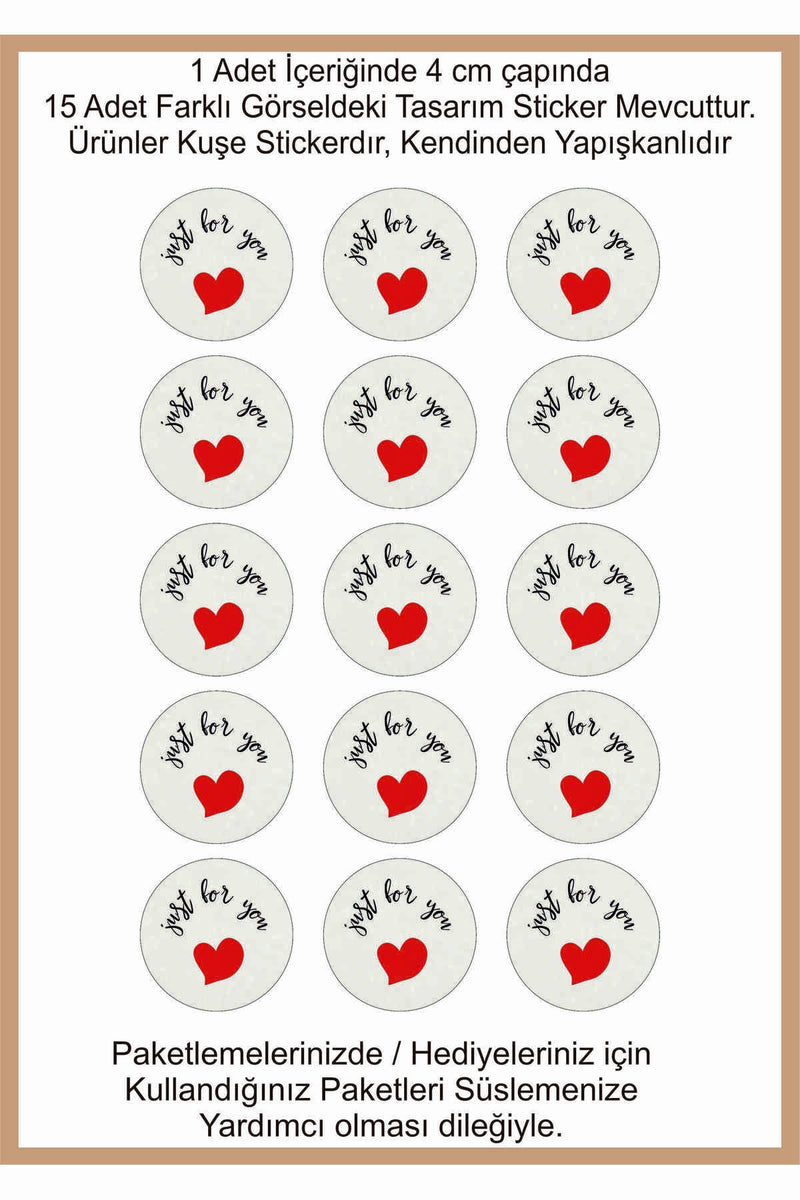 Paketlemeye özel 30 adet sticker, (farklı trend modeller ile mağazamızda kampanyalı olarak satışta)