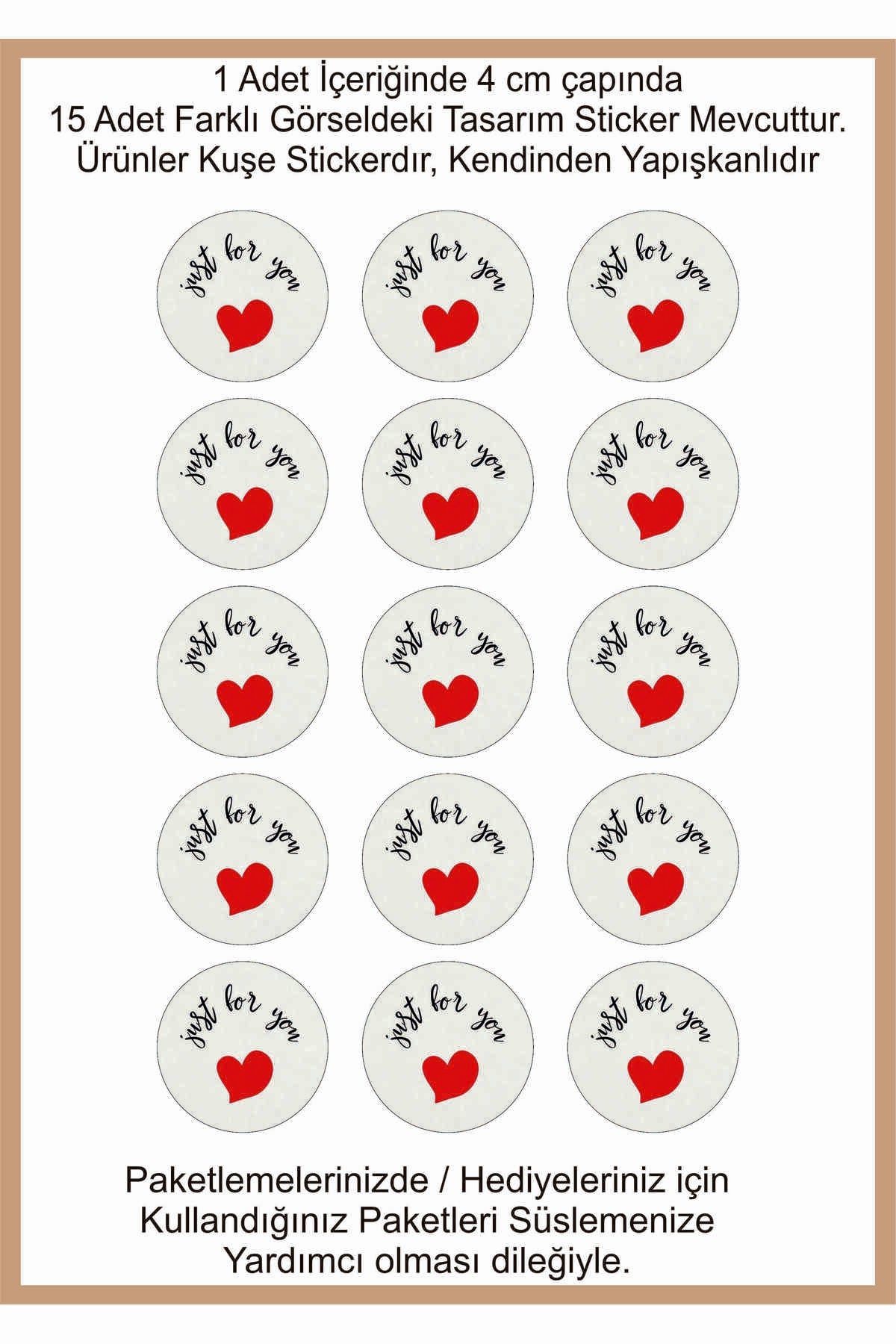 Paketlemeye özel 30 adet sticker, (farklı trend modeller ile mağazamızda kampanyalı olarak satışta)