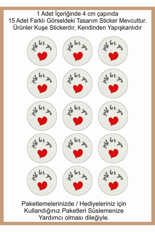 Paketlemeye özel 30 adet sticker, (farklı trend modeller ile mağazamızda kampanyalı olarak satışta)