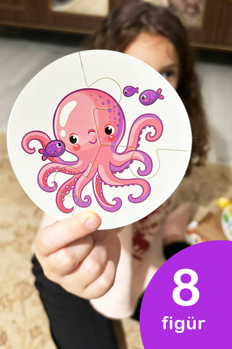 SimKids Deniz Canlıları Temalı 2+ Yap-boz Puzzle Dikkat Geliştiren Zeka Oyunu