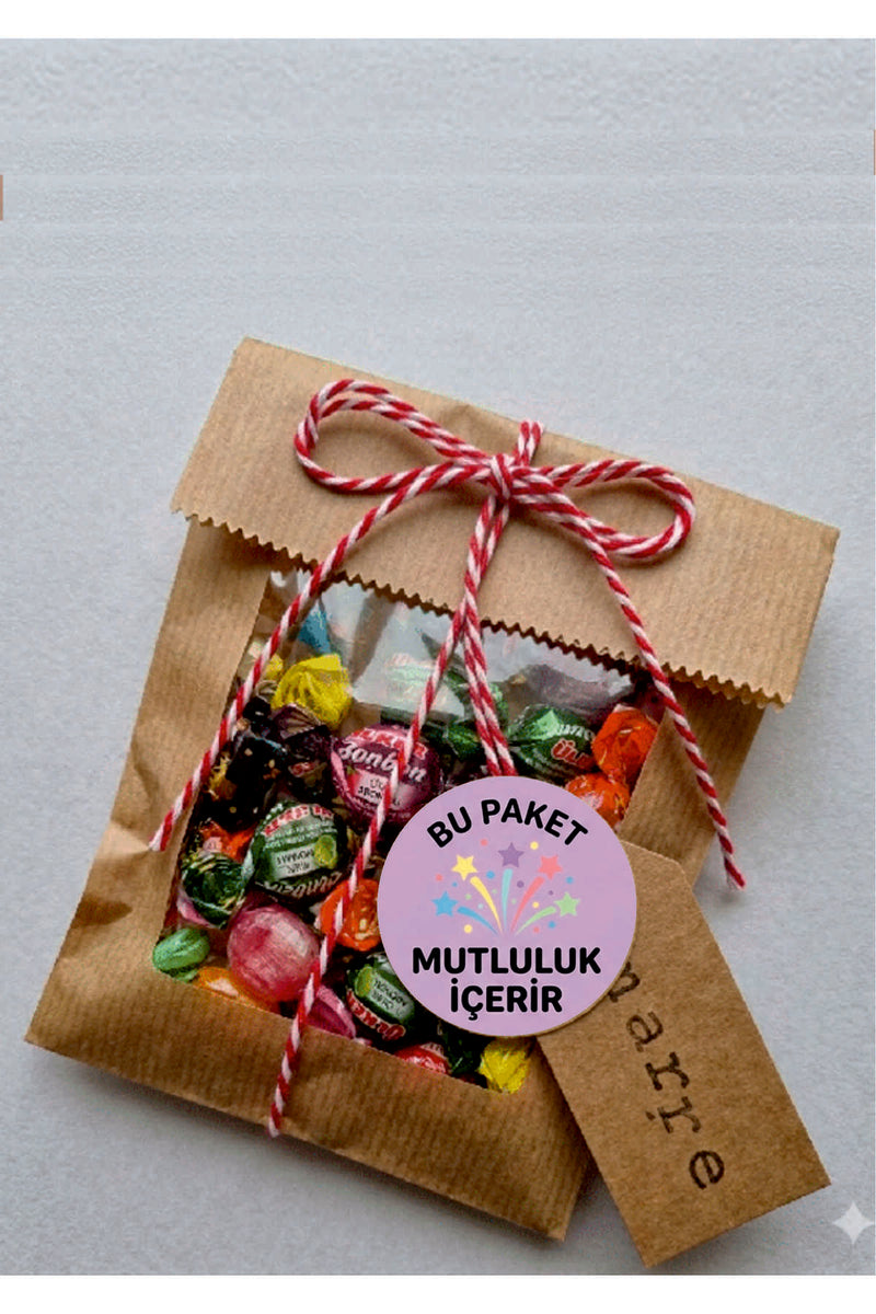 Paketleme Kutularına Özel Tasarım Etiketler 4 cm Çapında 15 Adet