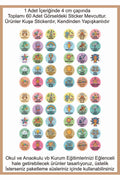 Ödev ve Paketlemeriniz için Etiketler , Öğretmenler için Harika Sticker Setleri 4 CM 60 ADET