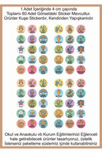 Ödev ve Paketlemeriniz için Etiketler , Öğretmenler için Harika Sticker Setleri 4 CM 60 ADET