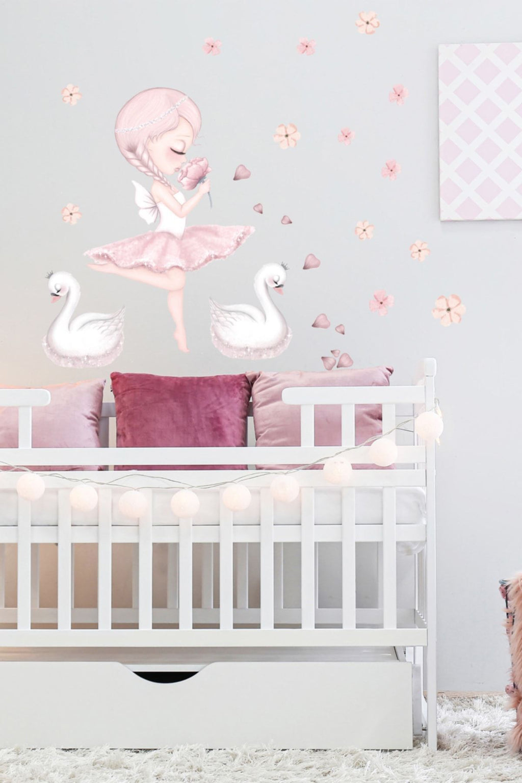 Pembe Sim Perisi Çocuk Odası Dekoratif Duvar Sticker Seti