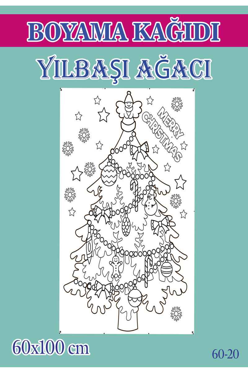 55x100 cm Yılbaşı Ağacı Çocuk Aktivite Dev Boyama Kağıdı