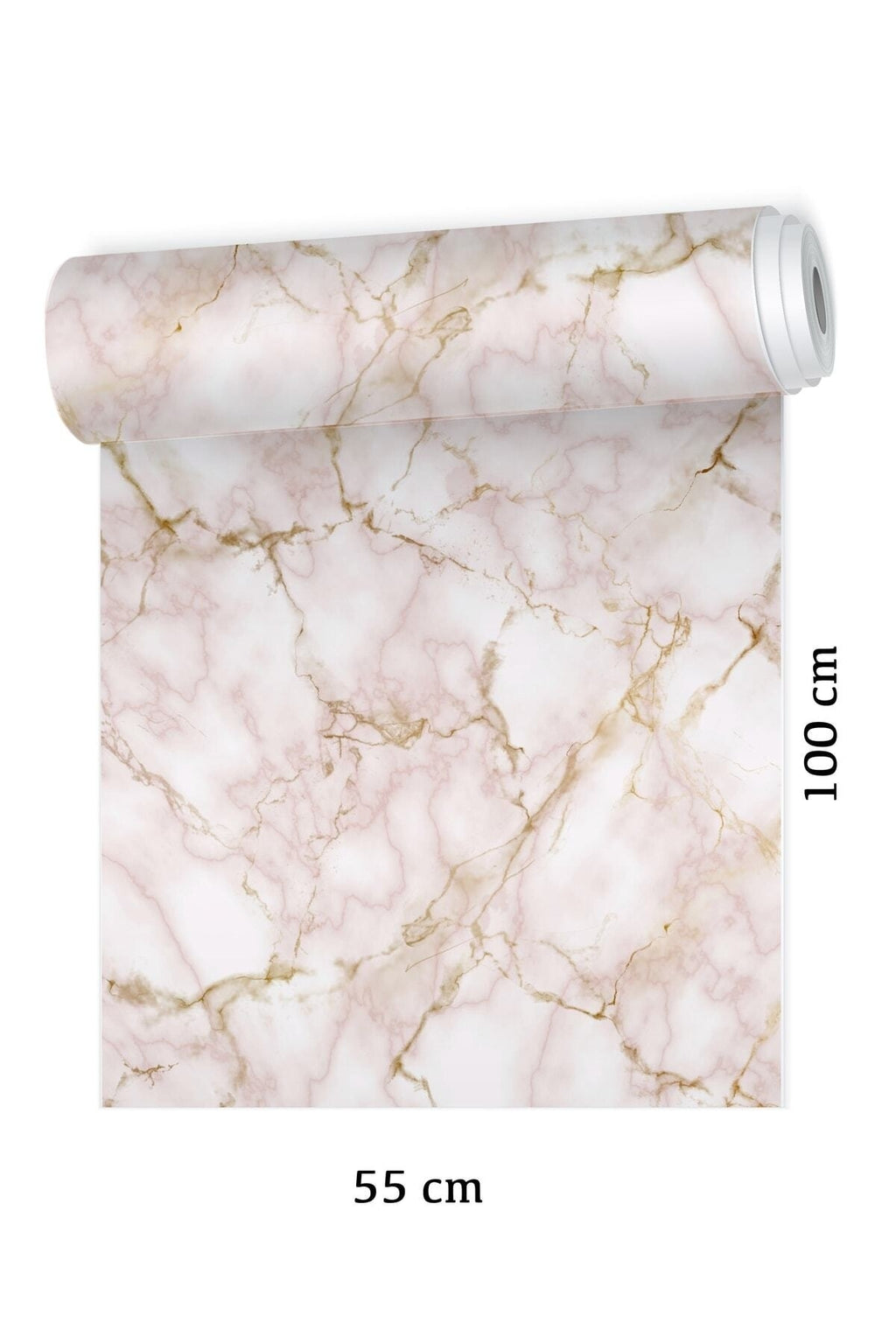Soft Pembe -gold Renk Mermer Desen Zemin Kaplama Folyo Sticker - Model3