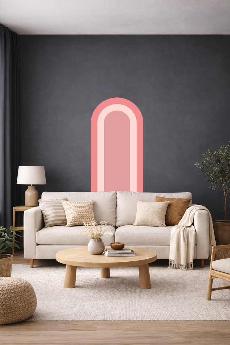 Bohem İç İçe Renkler Tarz Oval Duvar Sticker Seti