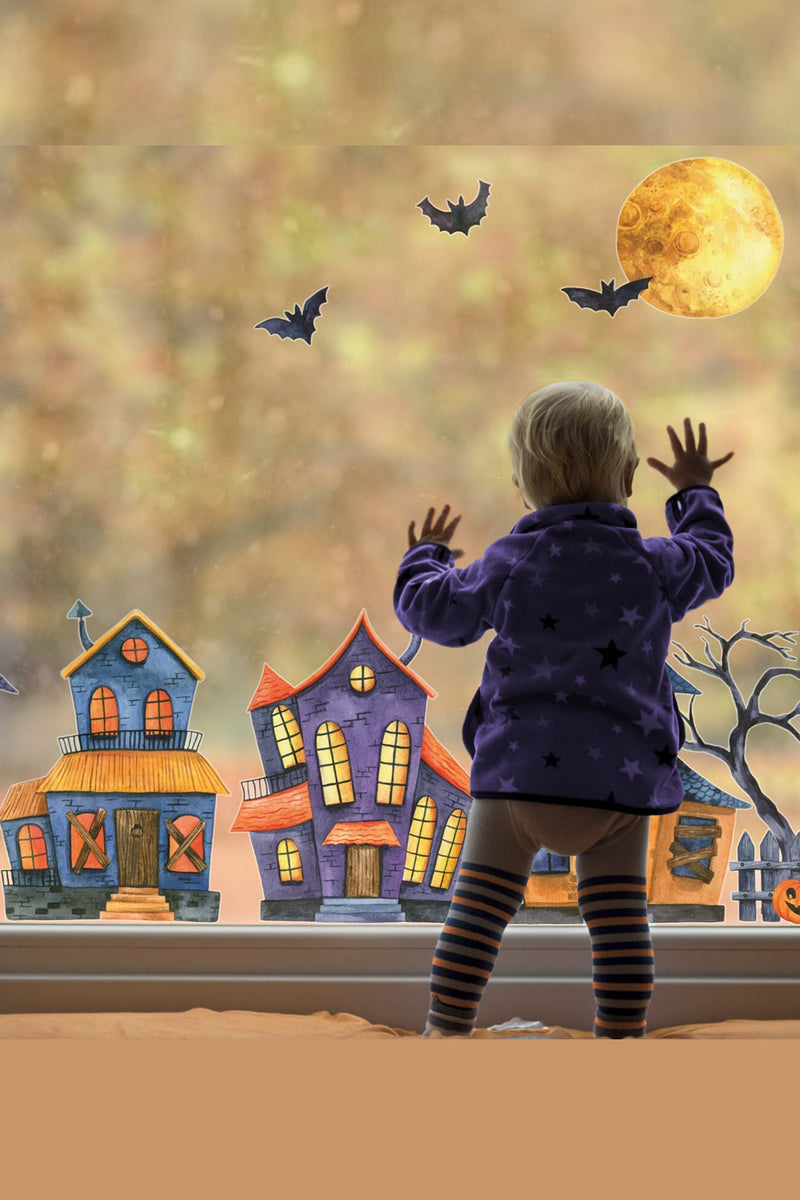 Cadılar Bayramı Halloween Parti Eğlenceli Cam Duvar Kapı Süsleme Dekoratif Sticker Set