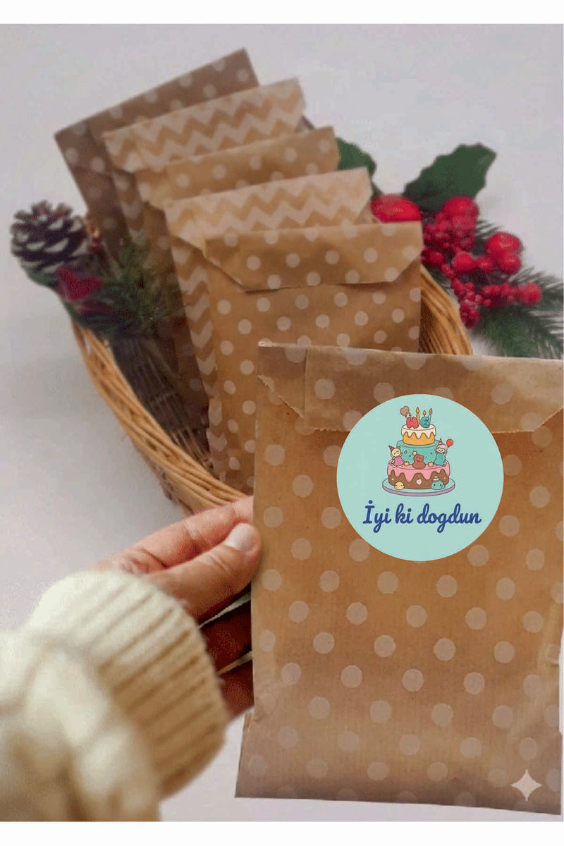 Doğum Günü tebrik sticker seti, 4x4 cm 15 adet Etiket seti