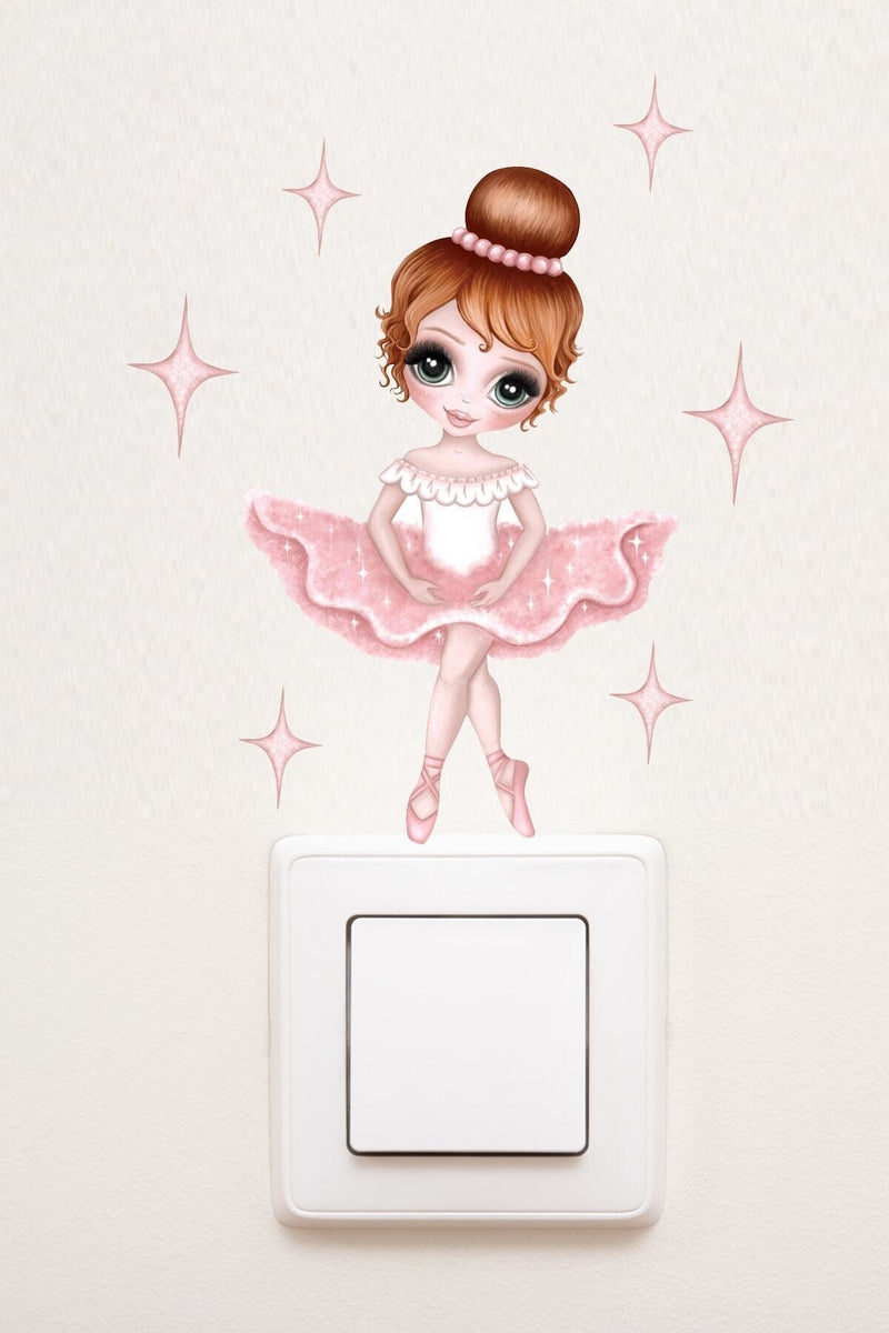 Priz - Parıltılı Balerin Dekoratif Priz Sticker - Sim718