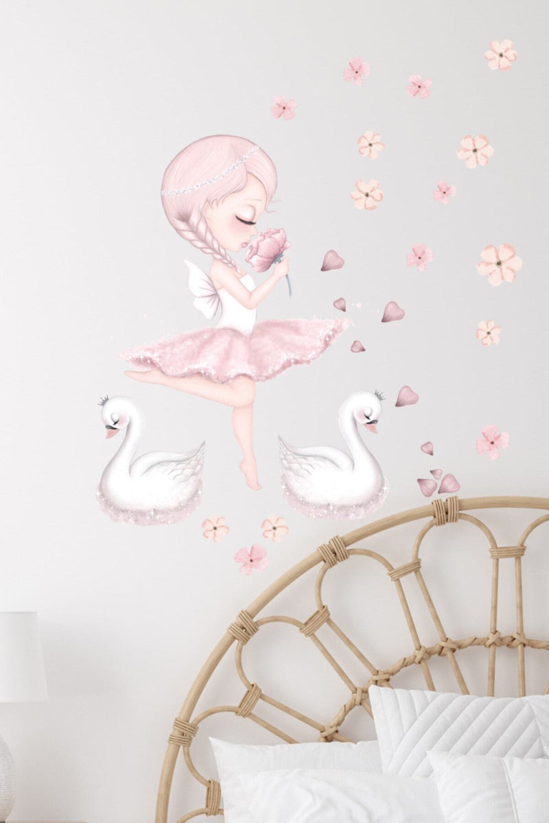 Pembe Sim Perisi Çocuk Odası Dekoratif Duvar Sticker Seti