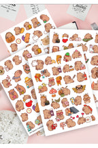 Capybara Kapibara Ajanda, Bullet Journal, Defter, Bisiklet Çıkartma Sticker - 116 adet