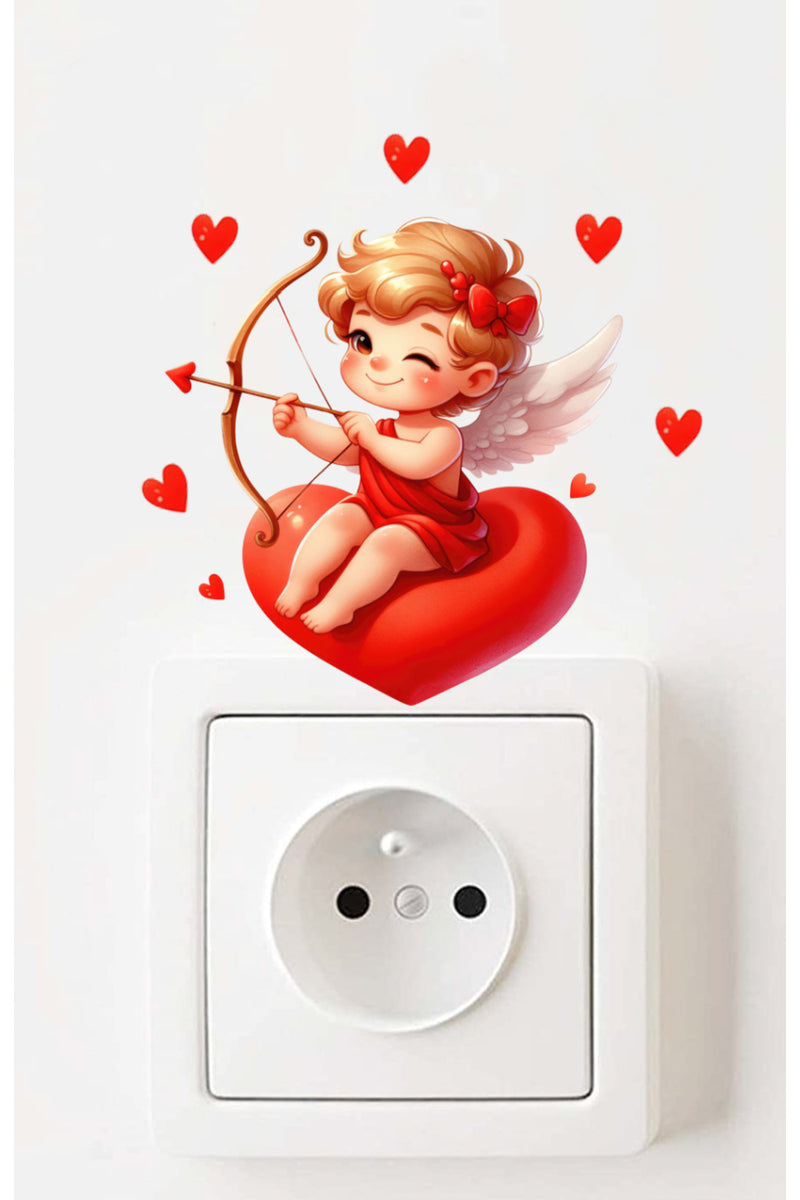 - Priz - Eros Aşk Tanrısı Sevgililer Günü Dekoratif Priz Sticker