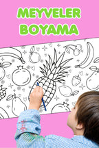 Boyama Neşeli Meyveler Eğlenceli Tatil Etkinlik Aktivite Dev Boyama Kağıdı