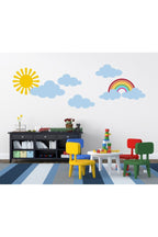 Gökkuşağı Güneş ve Bulutlar Çocuk Odası Duvar Sticker