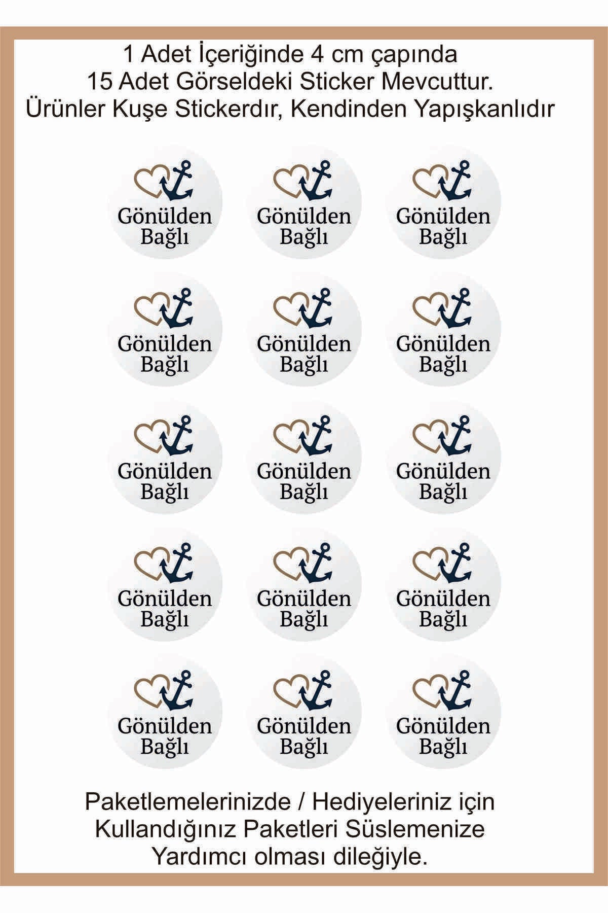 Paketleme Kutularına Özel Tasarım Etiketler 4 cm Çapında 15 Adet Sizin için sevgiyle hazırlandı