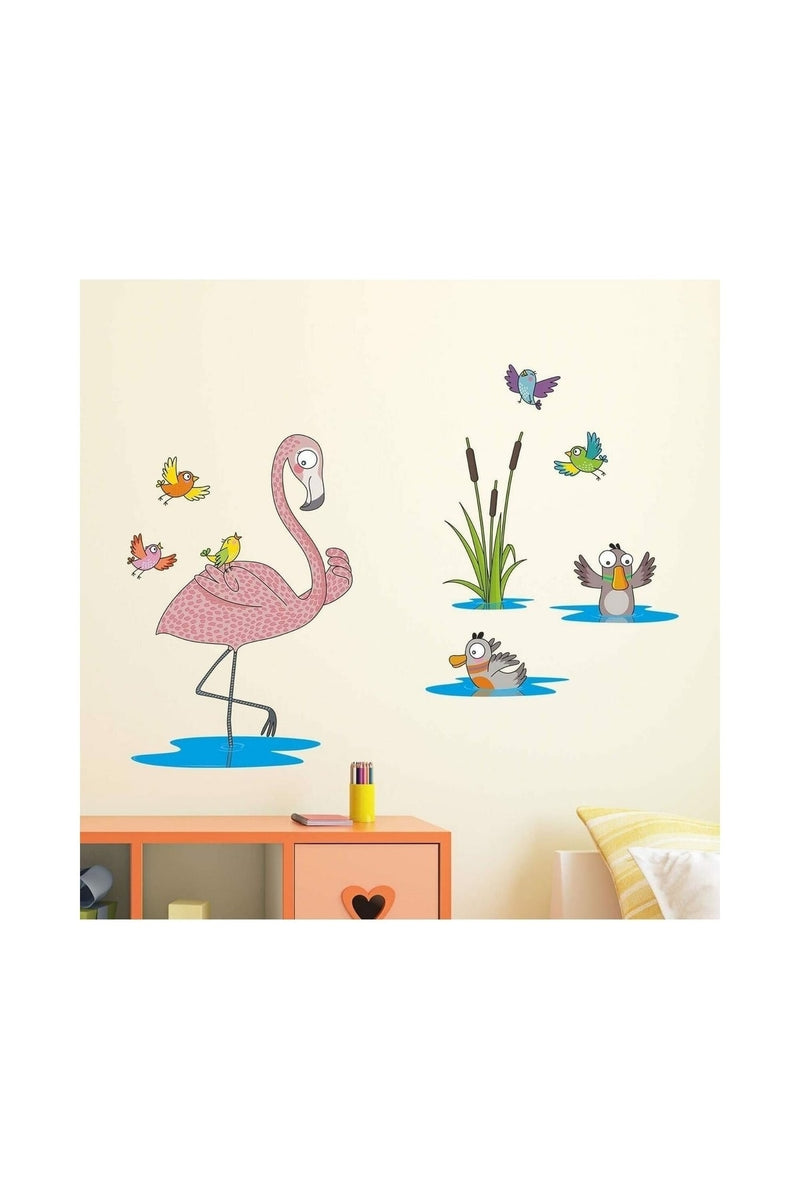 Dreamwallart Flamingo Ormanı Çocuk Odası Duvar Sticker Renkli