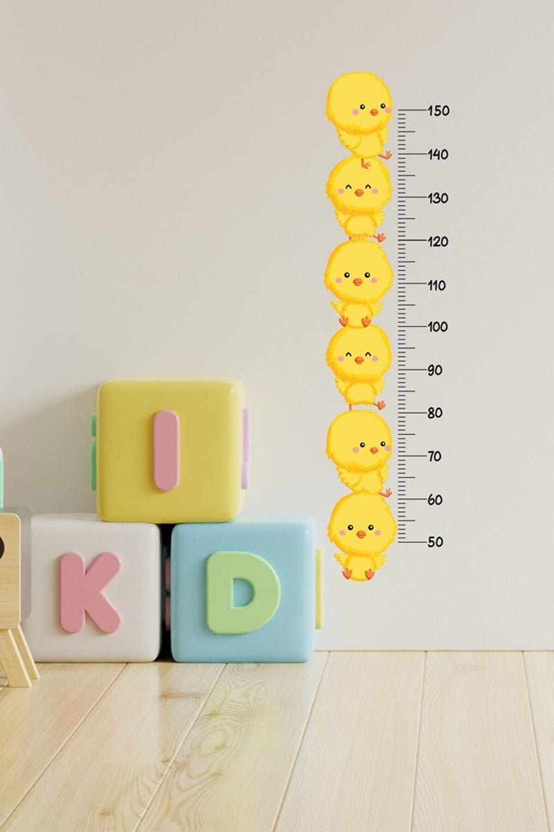 - Sim91- Sevimli Civcivler Boy Ölçer Duvar Sticker Seti