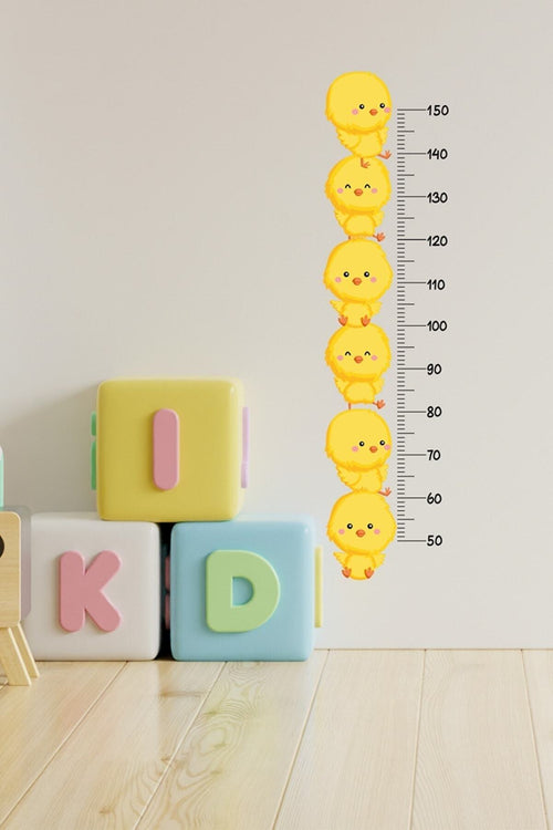 - Sim91- Sevimli Civcivler Boy Ölçer Duvar Sticker Seti