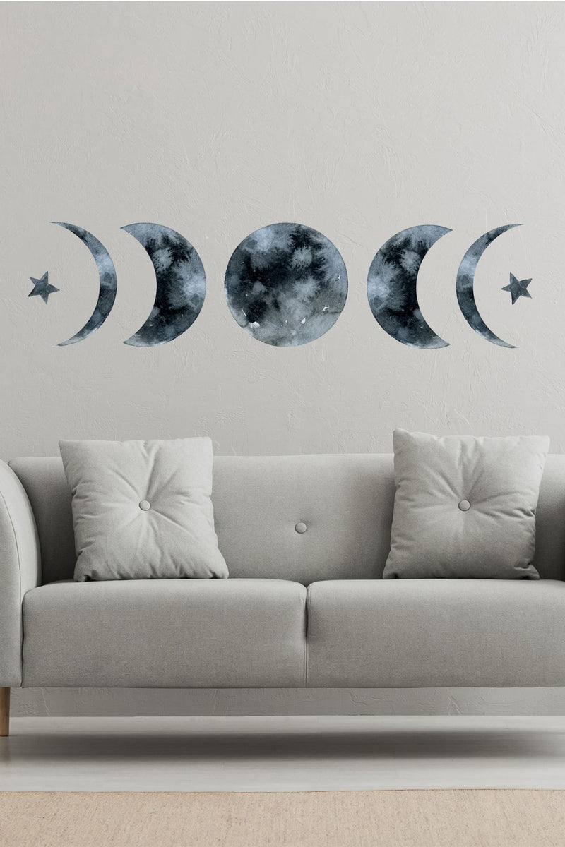 Ay Döngüsü Moon Circle Duvar Sticker Seti
