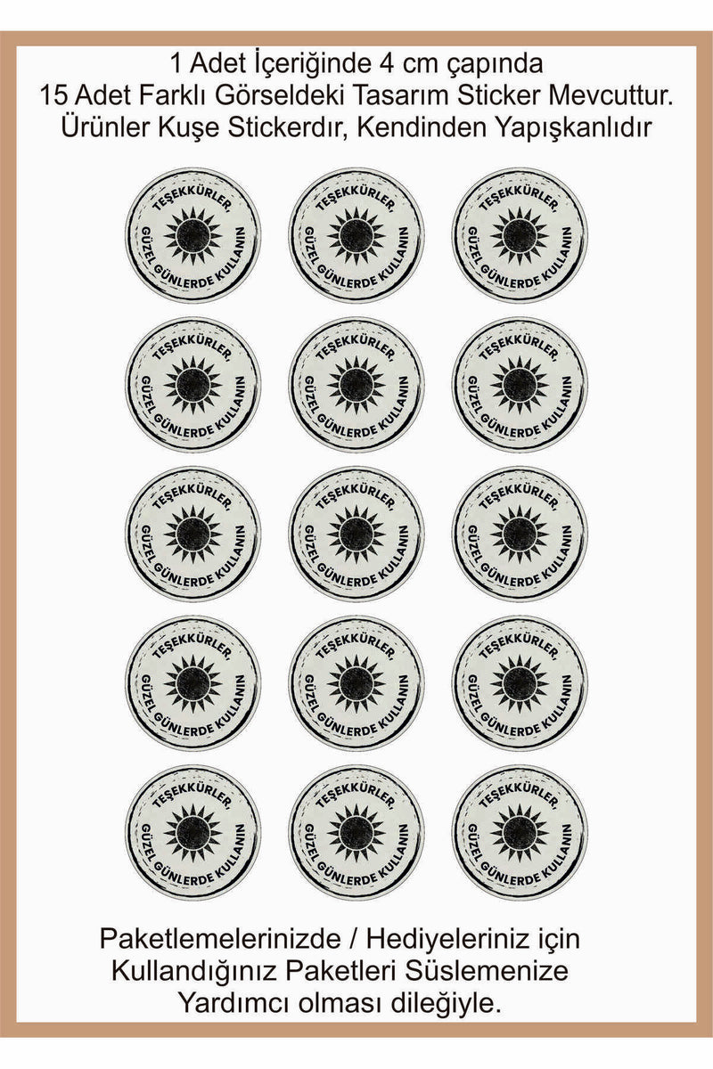 Paketlemeye özel 30 adet sticker, (farklı trend modeller ile mağazamızda kampanyalı olarak satışta)