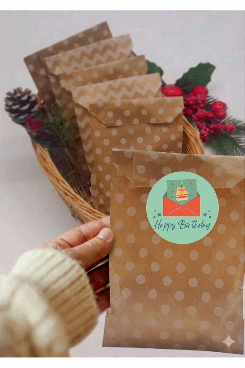 Doğum Günü tebrik sticker seti, 4x4 cm 15 adet Etiket seti