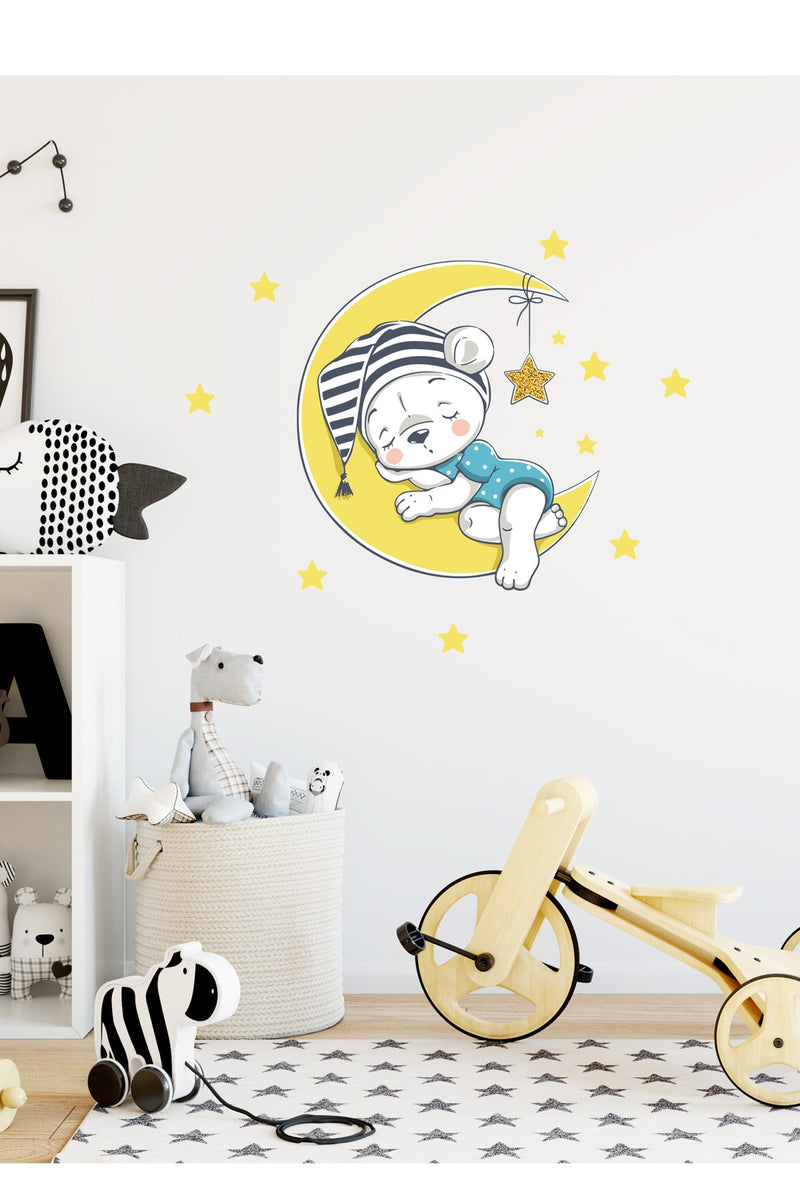 Ay Ve Ayıcık Duvar Sticker Seti - Sim50