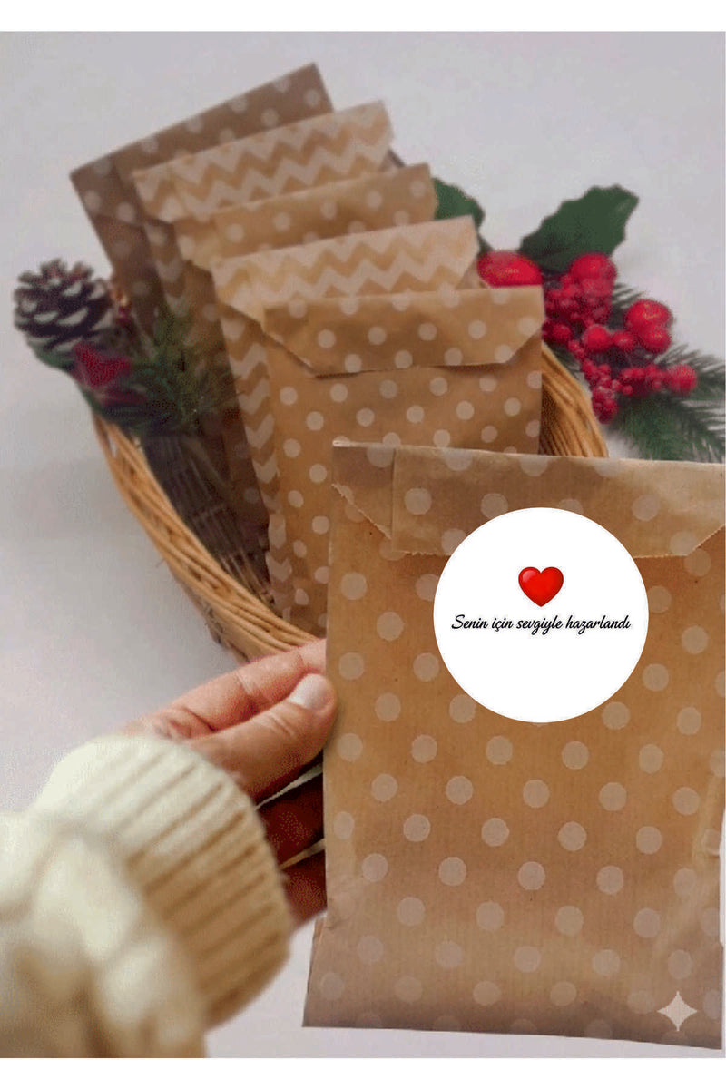 Paketleme Kutularına Özel Tasarım Etiketler 4 cm Çapında 15 Adet Sizin için sevgiyle hazırlandı