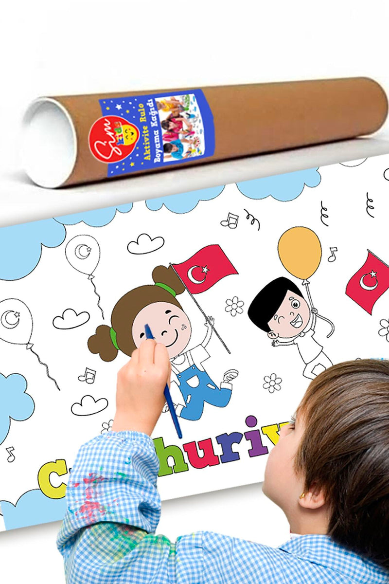 29 Ekim Cumhuriyet Bayramı Boyama Aktivite Kağıdı - 50 X 200 Cm
