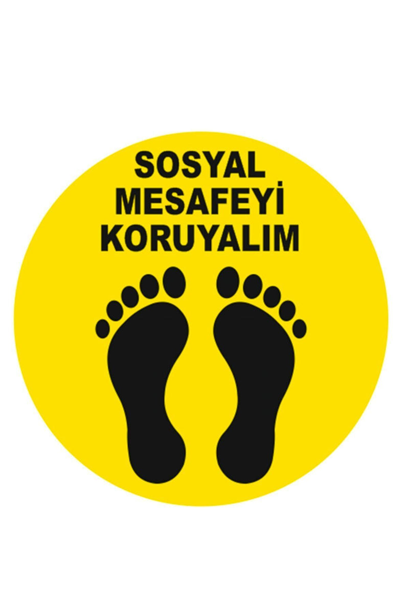 Sosyal Mesafe Yer - Duvar - Cam Sticker 03