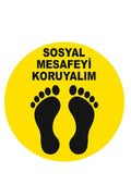 Sosyal Mesafe Yer - Duvar - Cam Sticker 03