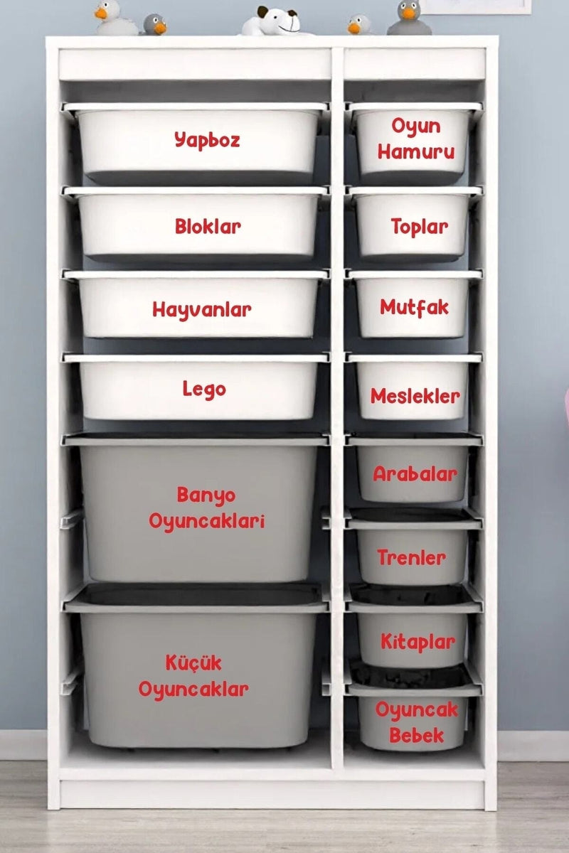 Oyuncak Kutusu Etiket Sticker - Oyuncak Dolabı Düzenleme Organizer