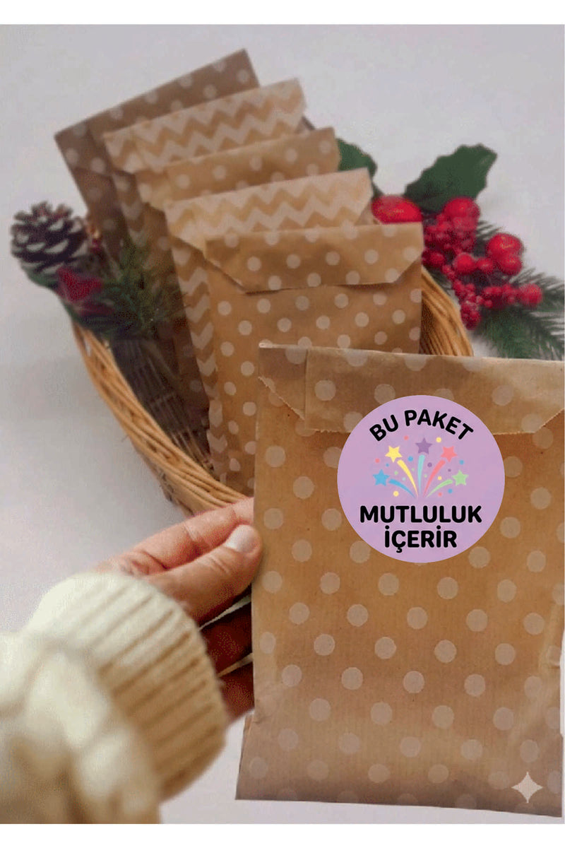 Paketleme Kutularına Özel Tasarım Etiketler 4 cm Çapında 15 Adet
