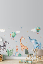 60x90 Cm Yavru Hayvanlar Pastel Renkler Bebek Odası Duvar Sticker Seti