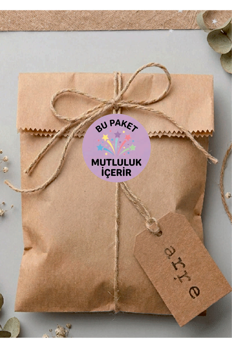 Paketleme Kutularına Özel Tasarım Etiketler 4 cm Çapında 15 Adet