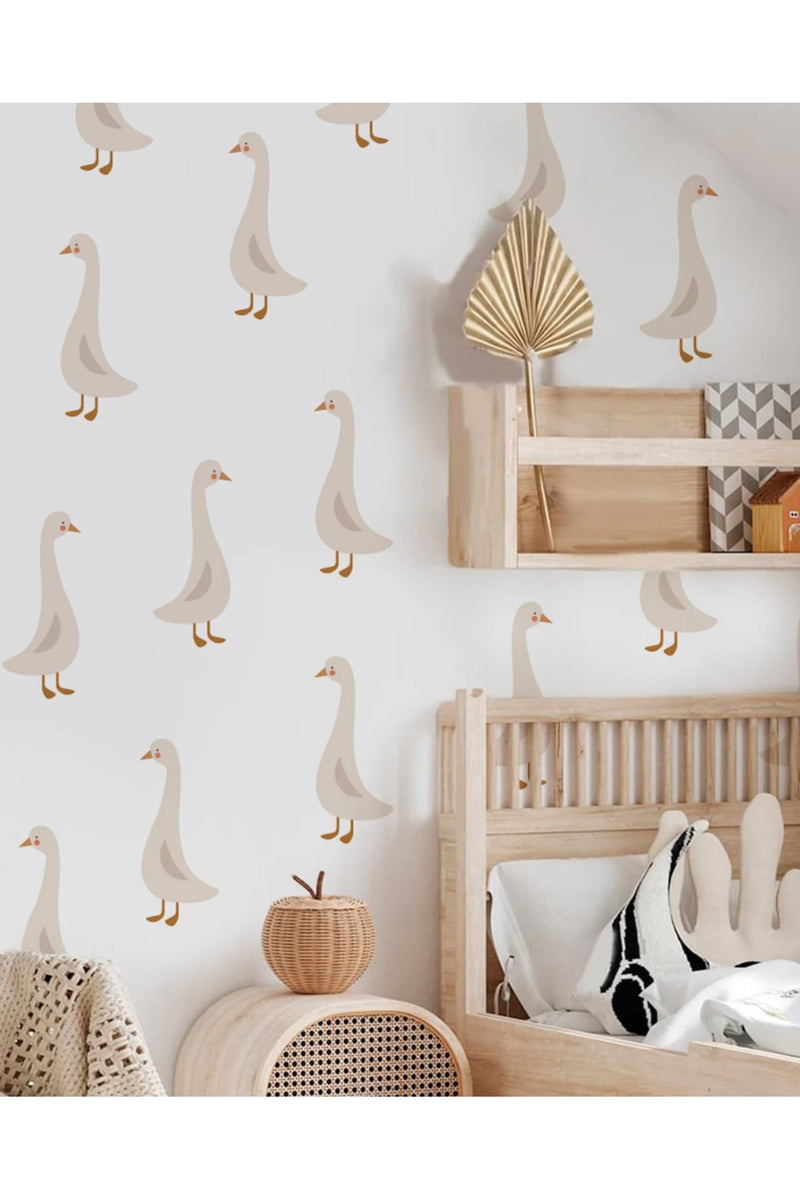 Pastel Ton Boho Kazlar Bebek Çocuk Odası Dekoratif Duvar Sticker Seti