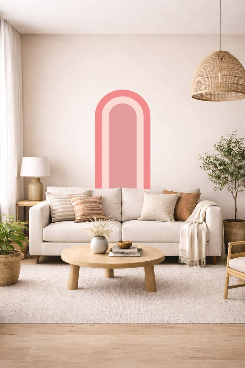 Bohem İç İçe Renkler Tarz Oval Duvar Sticker Seti