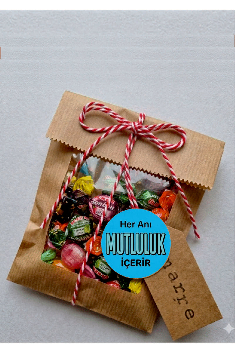 Paketleme Kutularına Özel Tasarım Etiketler 4 cm Çapında 15 Adet