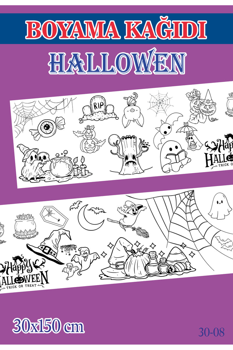 1,5 mt Hallowen Tema Çocuk Aktivite Dev Boyama Kağıdı