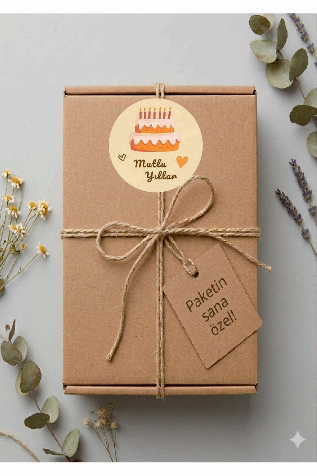 Doğum Günü tebrik sticker seti, 4x4 cm 15 adet Etiket seti