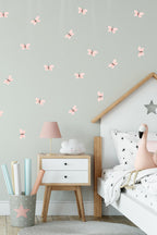 Pembe Minik Kelebekler Çocuk Odası Dekoratif Duvar Sticker Seti - Sim731