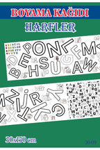 1,5 mt Harfler Tema Çocuk Aktivite Dev Boyama Kağıdı